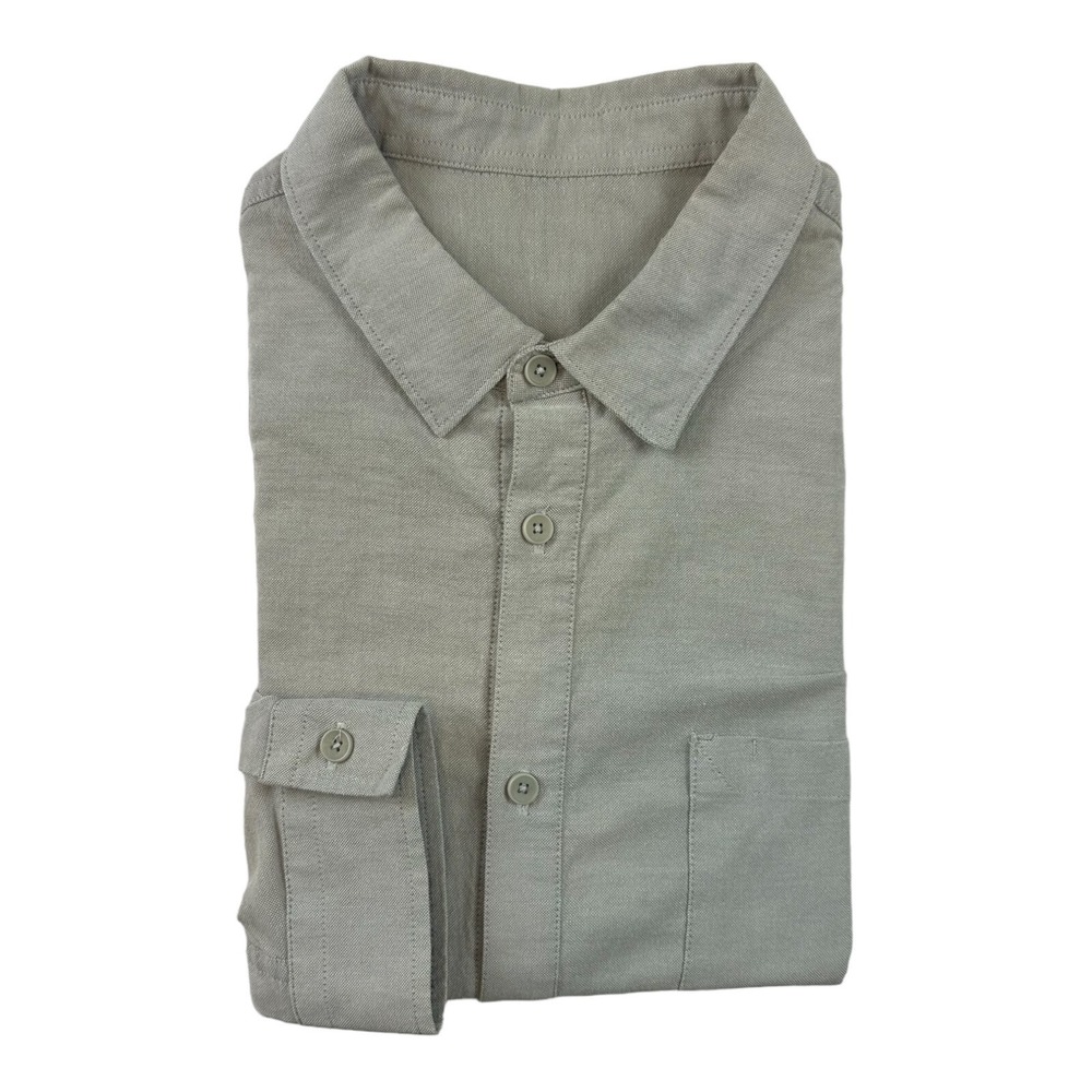 Lululemon Gray Performance Long Sleeve Button Front Shirt Mens XL